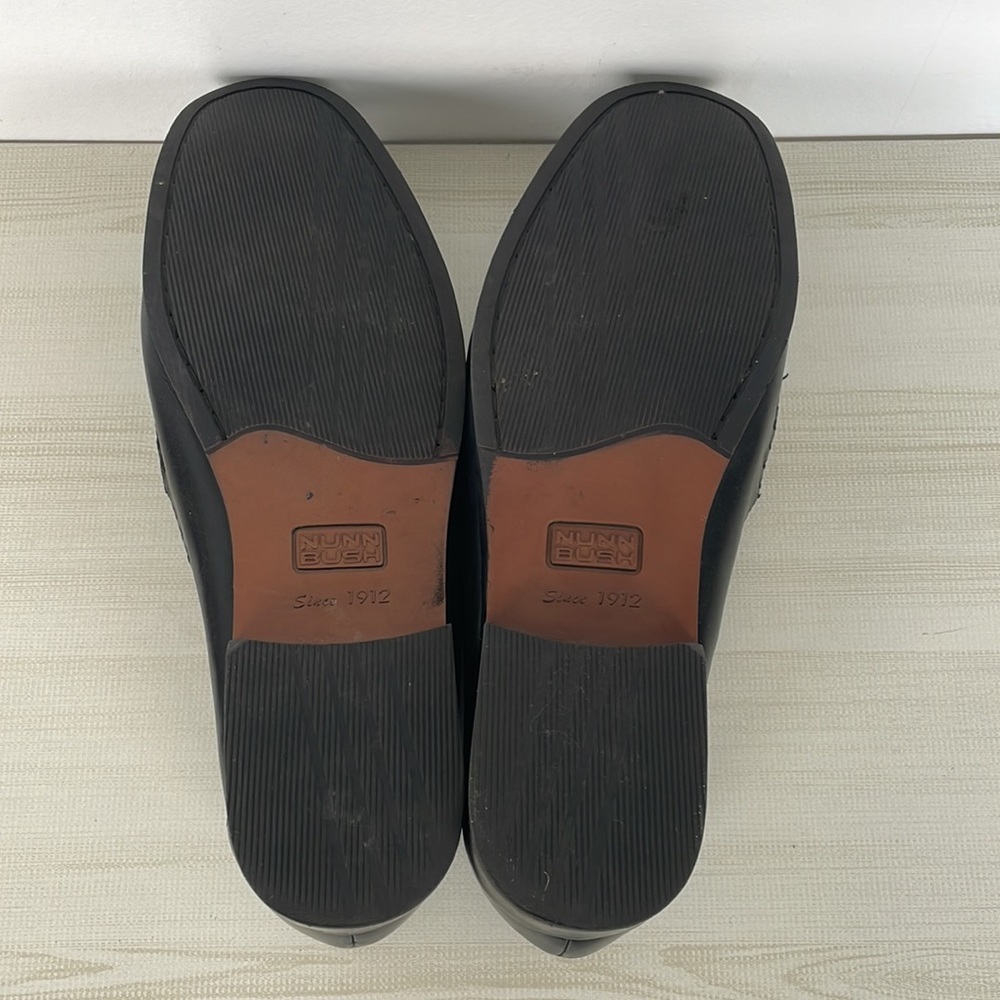 Nunn Bush men's black leather woven pinch toe loafer with tassel Size 11 - Picture 10 of 10
